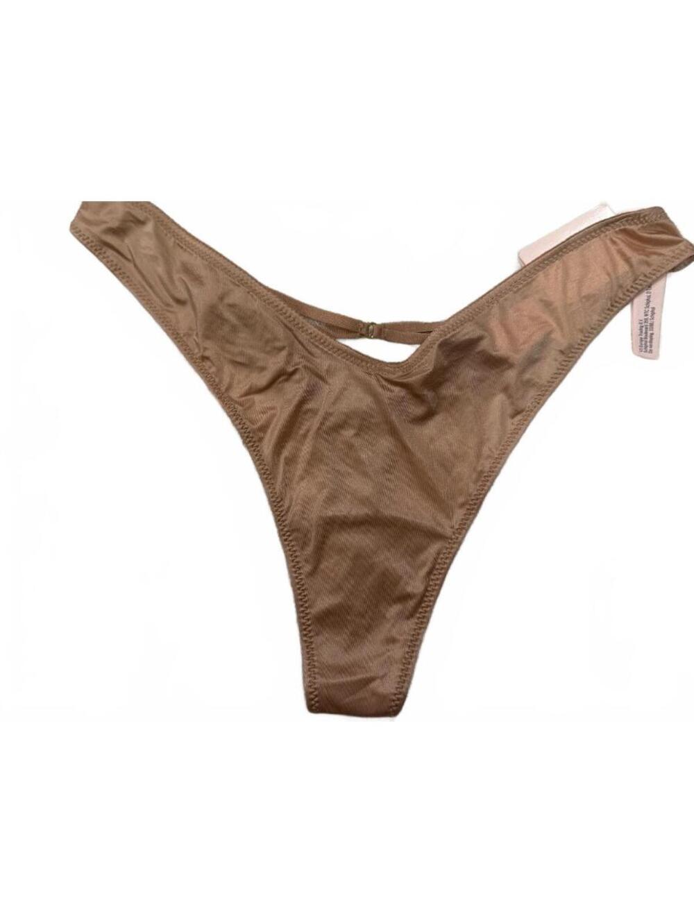 Victoria's Secret Tan Strappy Thong Panty Size M NWT